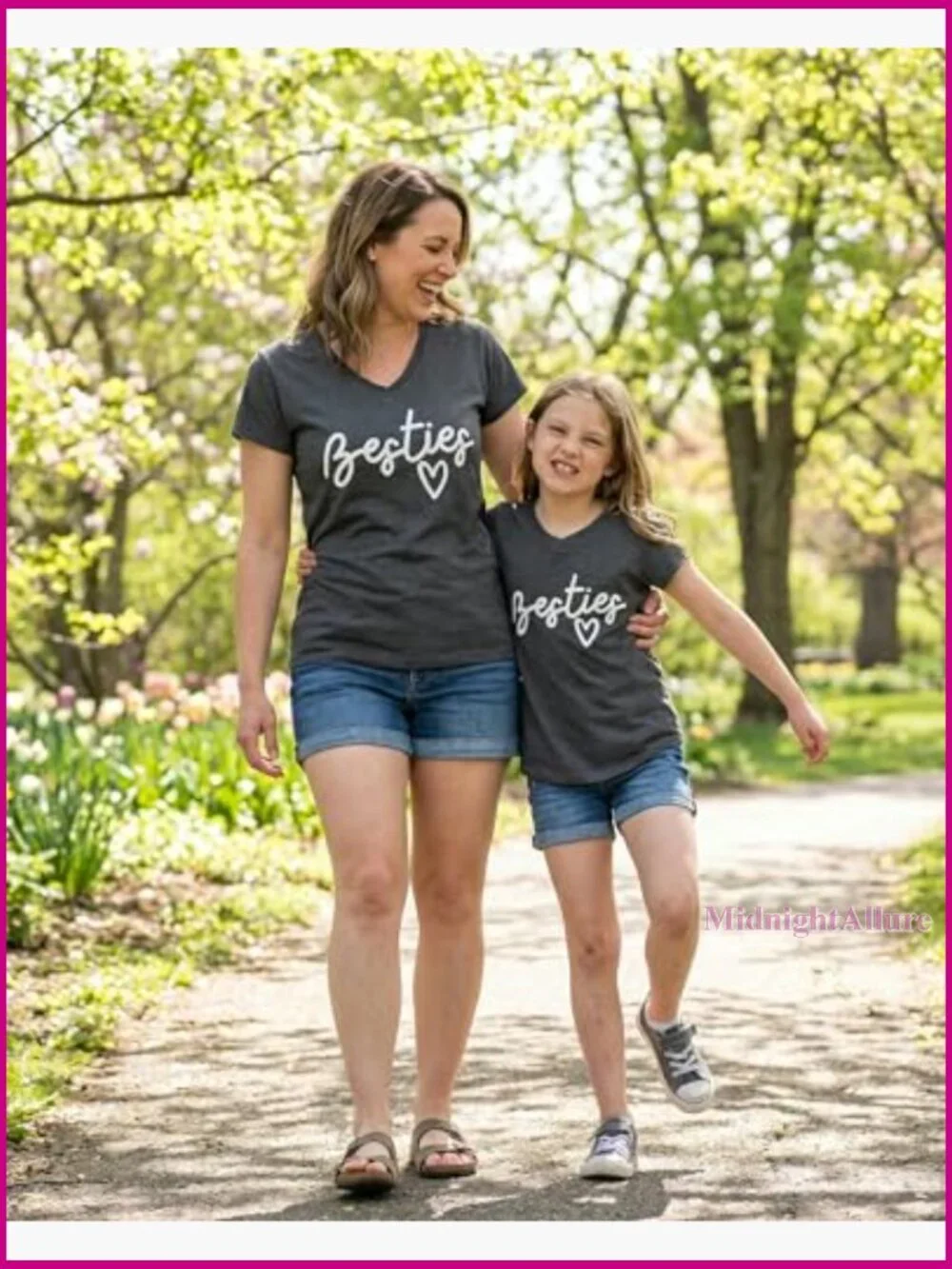 Matching Mommy & Me Besties T-Shirt Set V-Neck